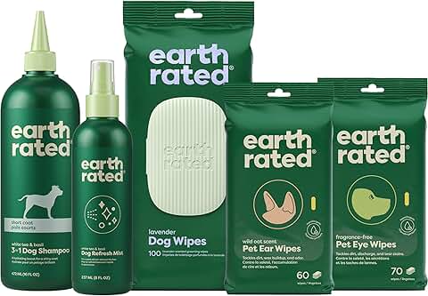 Dog Grooming Kit with Shampoo, Wipes, and Refresh Mist