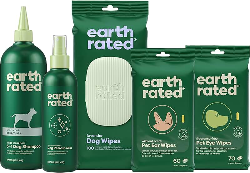 Dog Grooming Kit with Shampoo, Wipes, and Refresh Mist