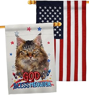 Patriotic Maine Coon Cat House Flag Pack