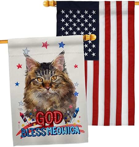 Patriotic Maine Coon Cat House Flag Pack