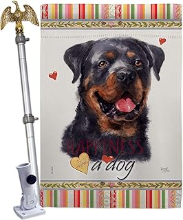Rottweiler and Eagle Garden Flag with Dog and Animal Design