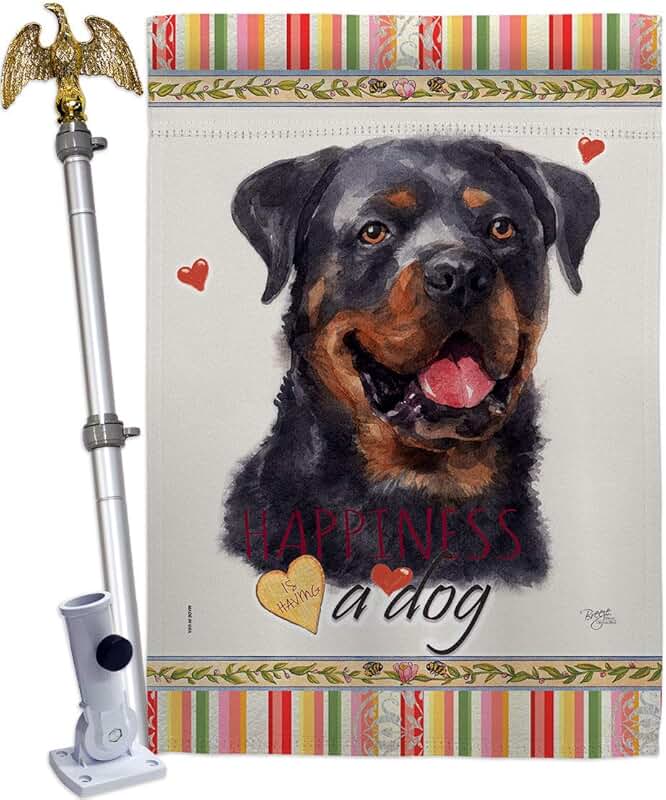 Rottweiler and Eagle Garden Flag with Dog and Animal Design
