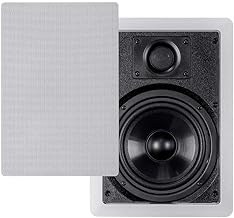 Pair 6.5-inch in-wall speakers with paintable grille