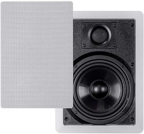 Pair 6.5-inch in-wall speakers with paintable grille
