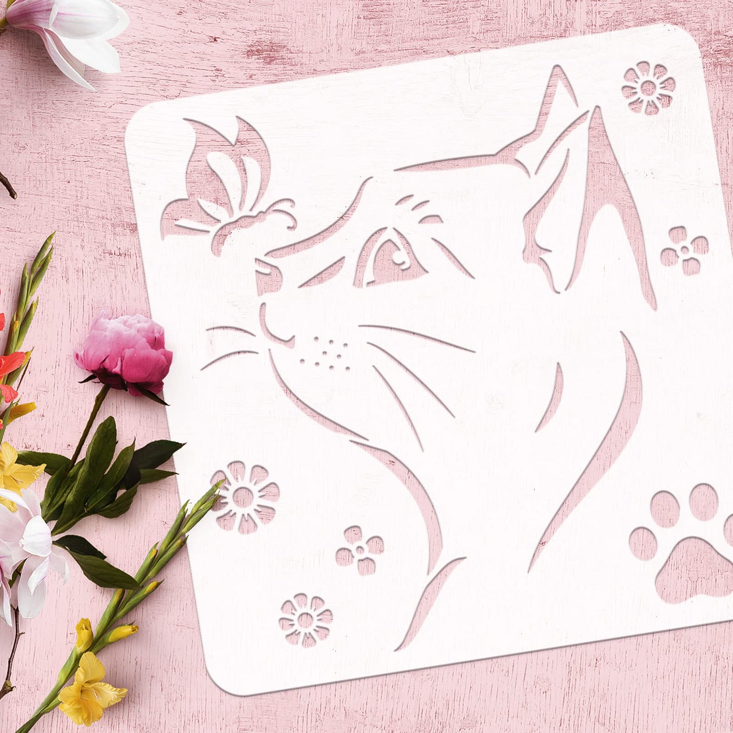 11.8x11.8" Square Cat Art Kit with Templates