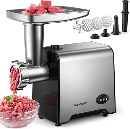 Electric Meat Grinder with Sausage Stuffer and Accessories
