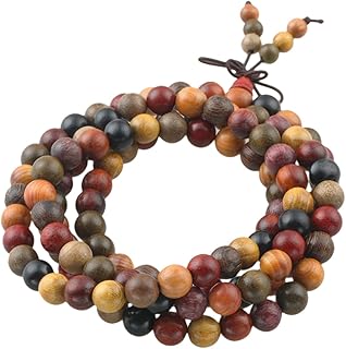 Natural Wood Wrap Bracelet with Prayer Beads for Meditation and Yoga