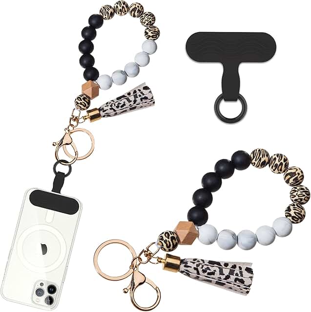 Silicone Beaded Phone Wrist Strap for Women