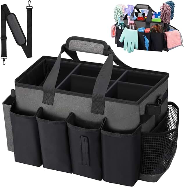 Large Cleaning Caddy Bag with Adjustable Straps