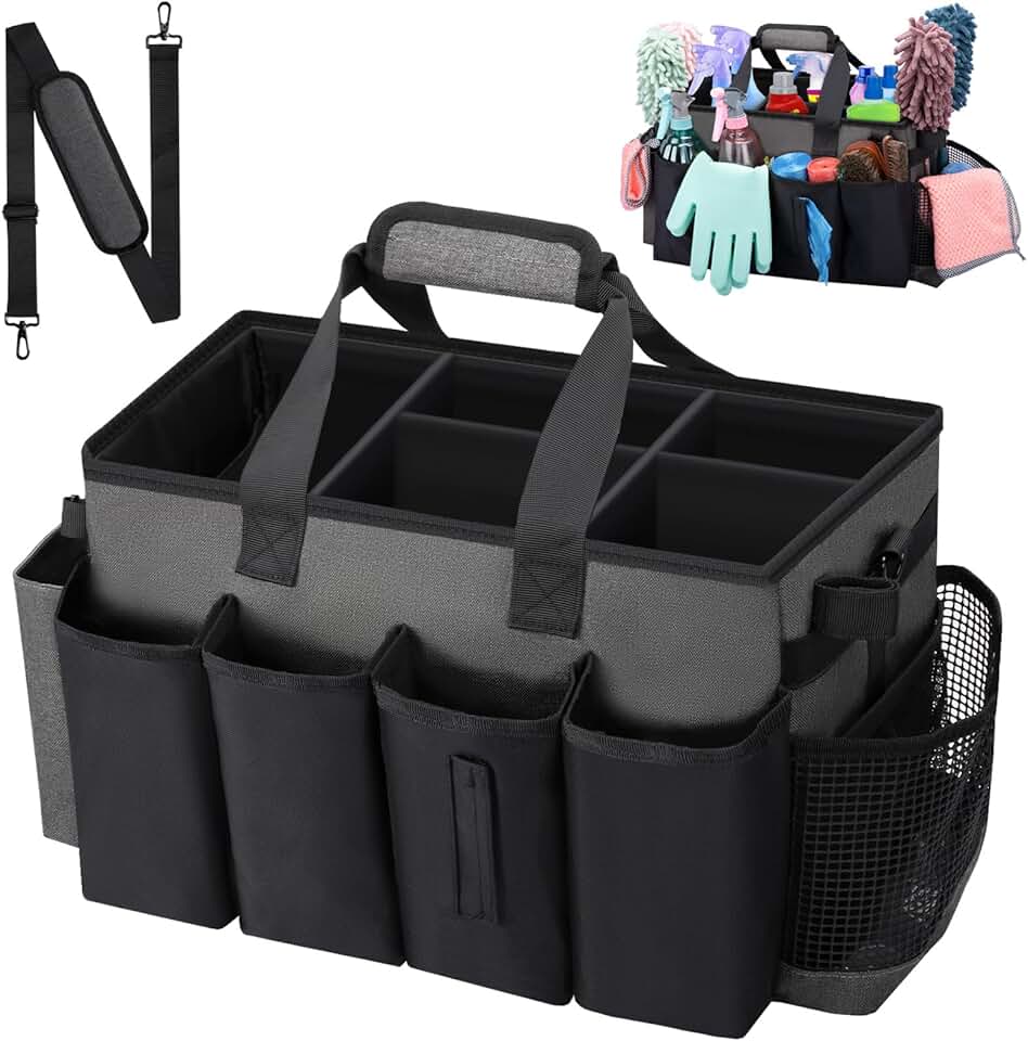 Large Cleaning Caddy Bag with Adjustable Straps
