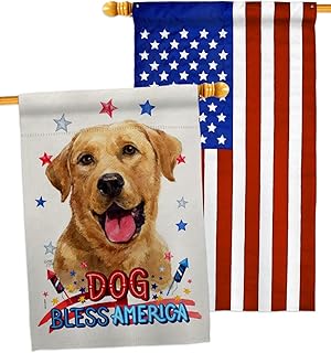 Patriotic Labrador Retriever House Flag for Garden