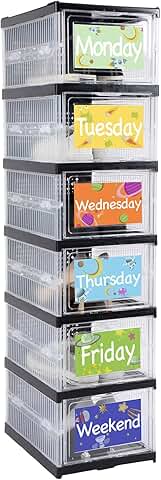 6-Shelf Clothes Organizer for Kids with Doors