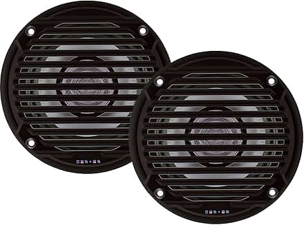 Black 5.25-inch Waterproof Dual Cone Speakers