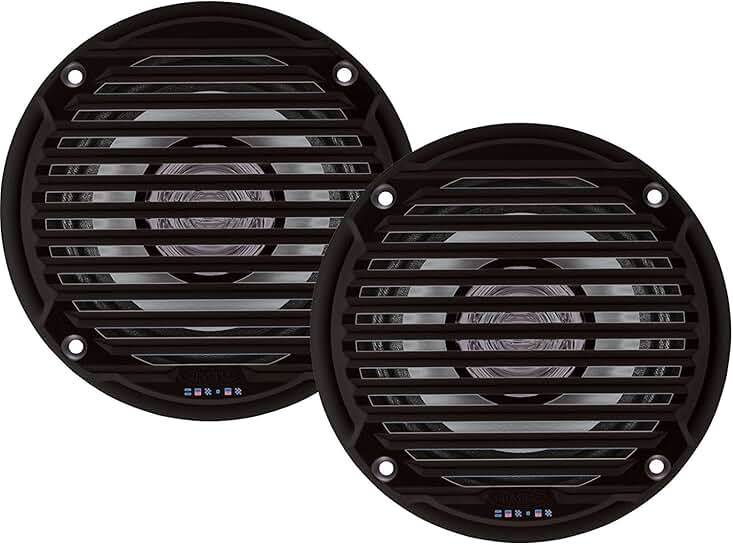 Black 5.25-inch Waterproof Dual Cone Speakers