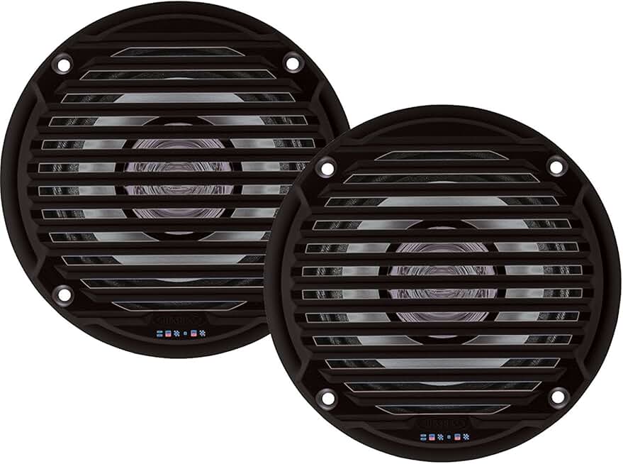 Black 5.25-inch Waterproof Dual Cone Speakers