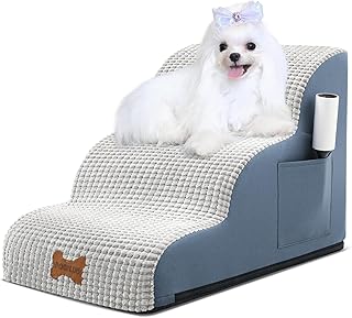 Curved Dog and Cat Stairs with Foam Cover