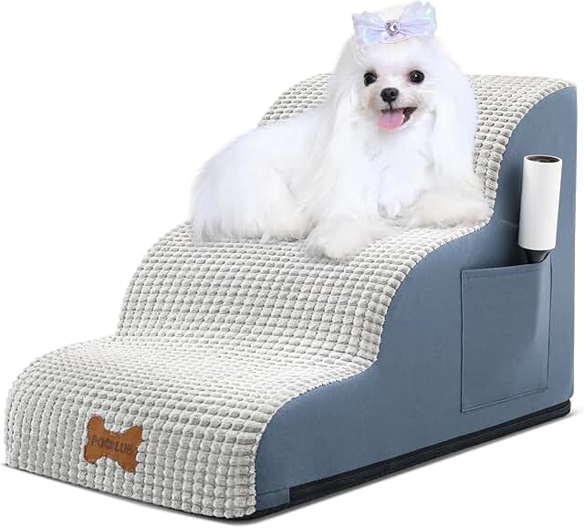 Curved Dog and Cat Stairs with Foam Cover