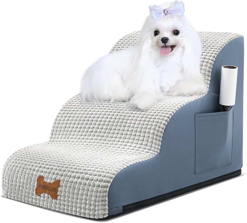 Curved Dog and Cat Stairs with Foam Cover