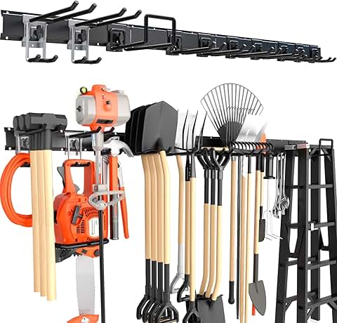 Garage Wall Storage with Adjustable Metal Hooks