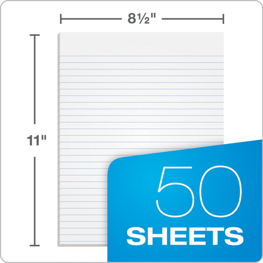 Legal Pad Writing Pads, 8.5" x 11", Narrow Rule, 50 Sheets, 12 Pack