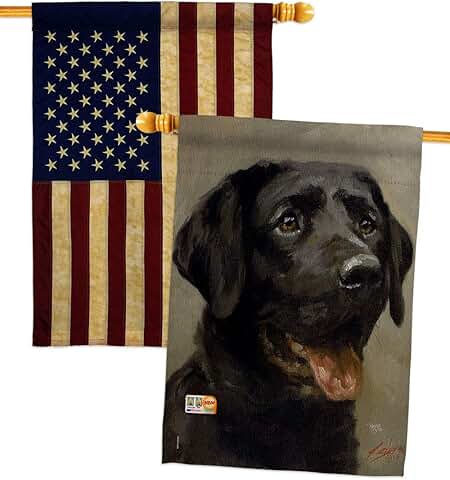 Black Lab Dog House Flag Pack for Garden or Yard