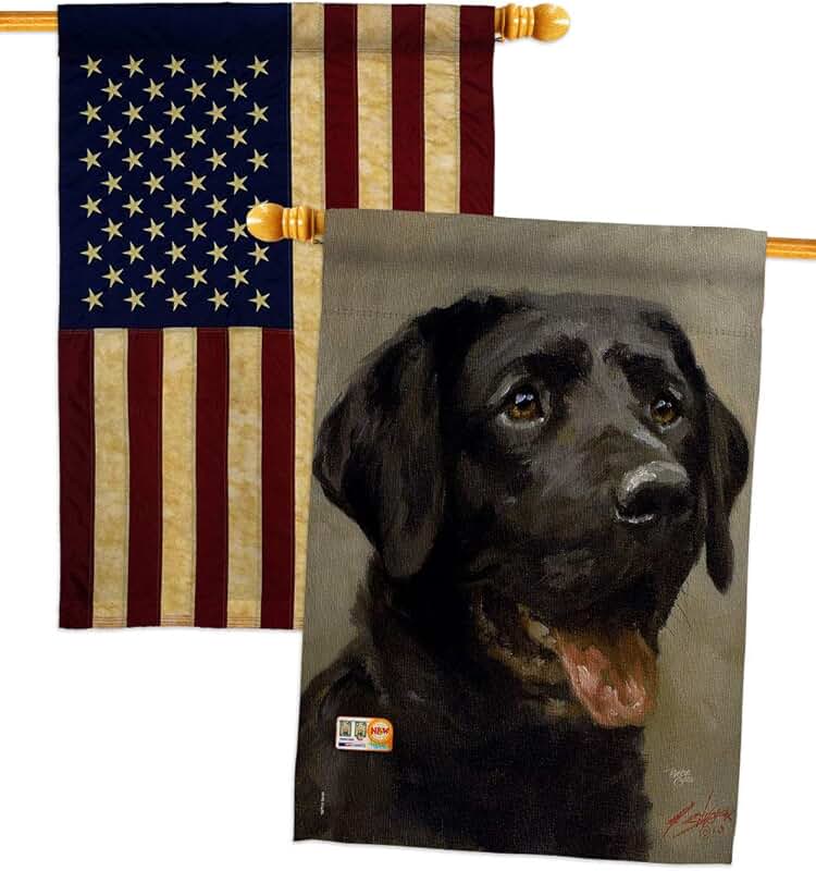 Black Lab Dog House Flag Pack for Garden or Yard