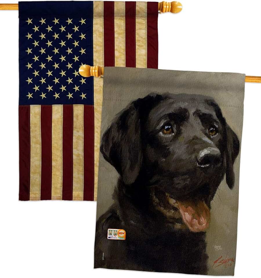 Black Lab Dog House Flag Pack for Garden or Yard