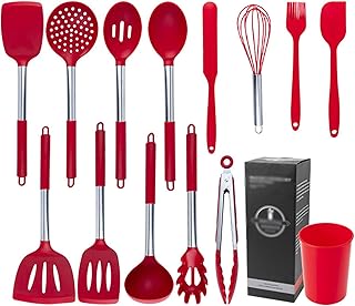 14-Piece Silicone Kitchen Utensil Set with Holder