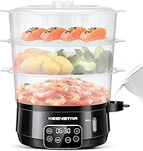 Electric Food Steamer with 3 Tiers and Digital Timer