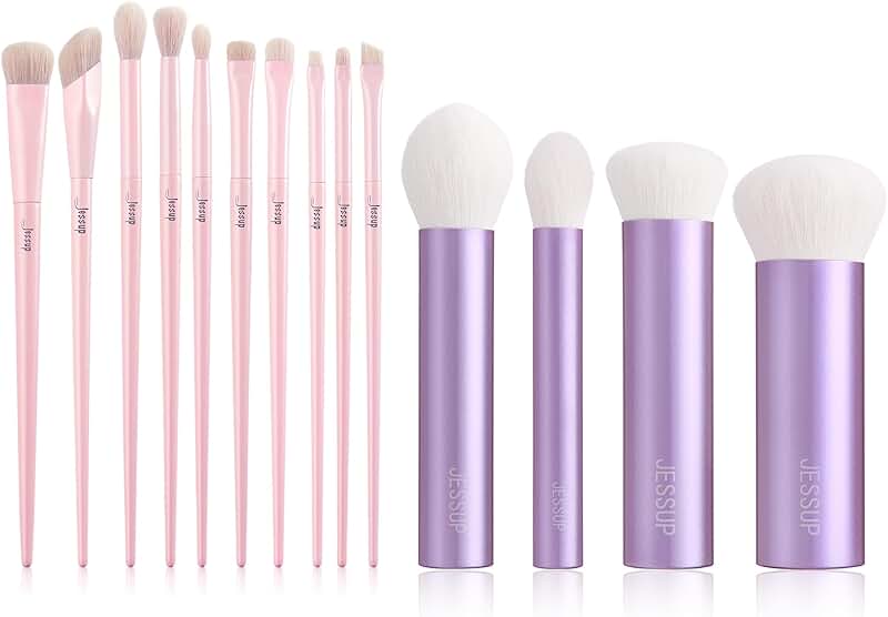 10-Piece Pink Eyeshadow and Face Kabuki Brush Set