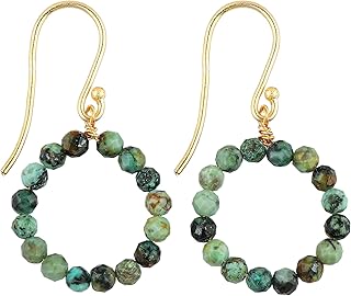Natural gemstone bead earrings for women