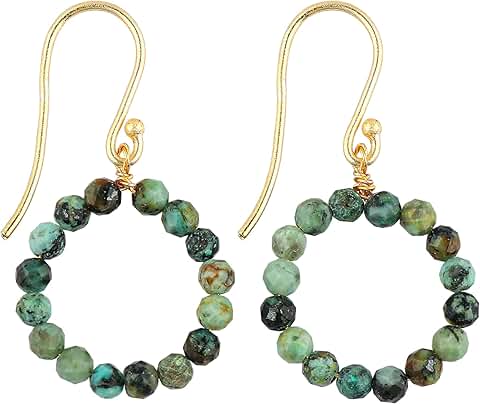 Natural gemstone bead earrings for women