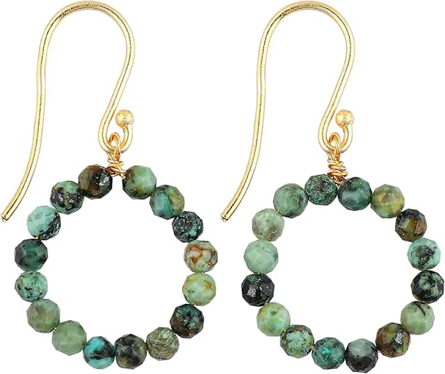 Natural gemstone bead earrings for women
