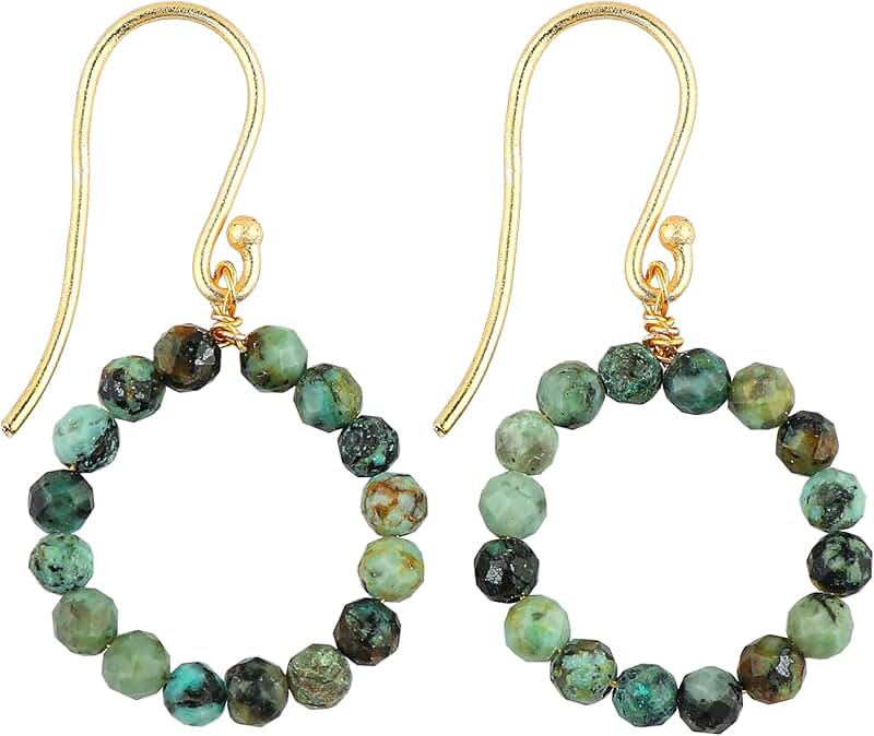 Natural gemstone bead earrings for women