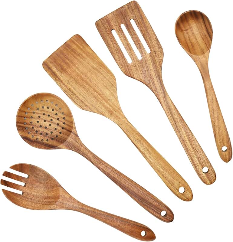 Set of 5 Wooden Cooking Utensils