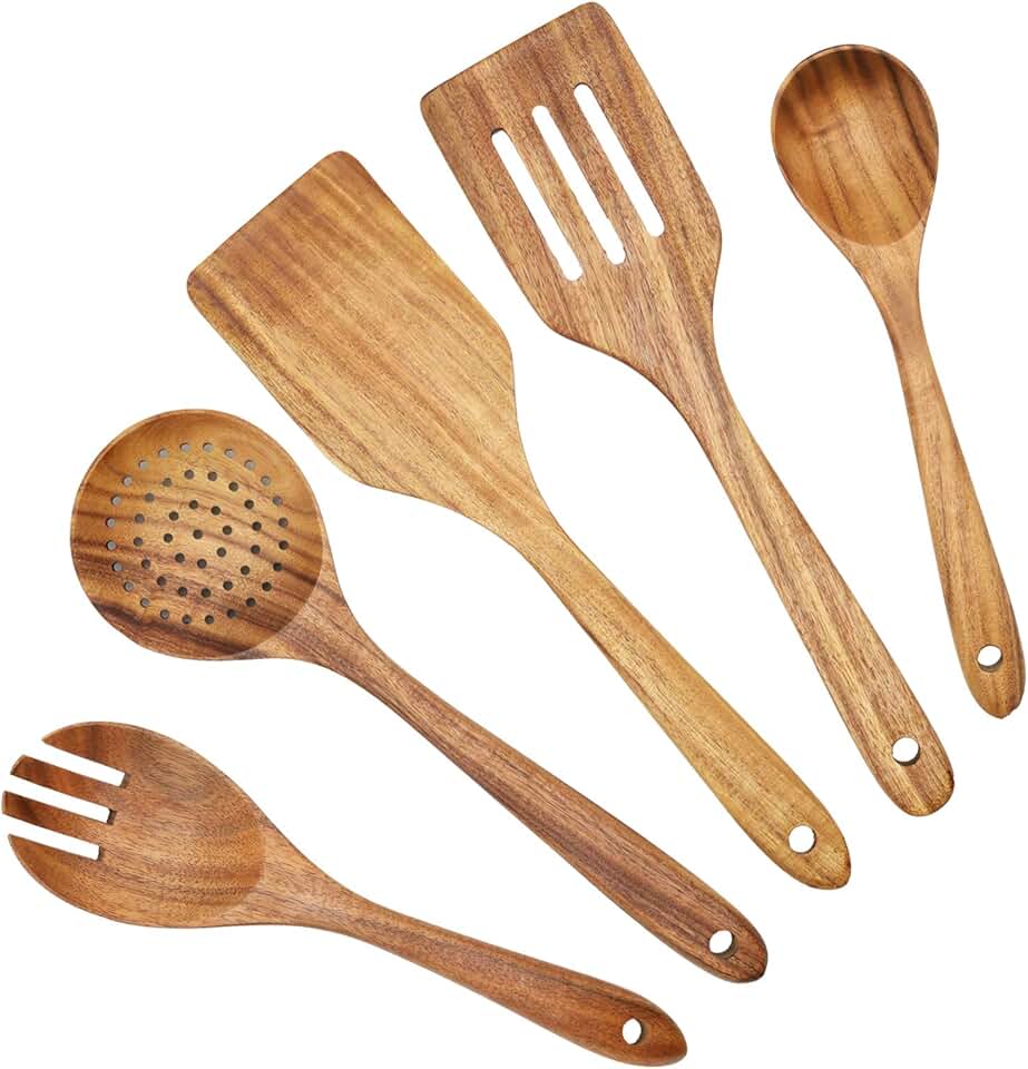 Set of 5 Wooden Cooking Utensils
