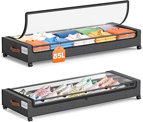 Large Under Bed Storage Bins with Wheels, 2 Pack