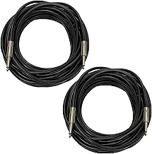 25 Feet 12 Gauge 1/4" to 1/4" TS Speaker Cables, 2 Pack