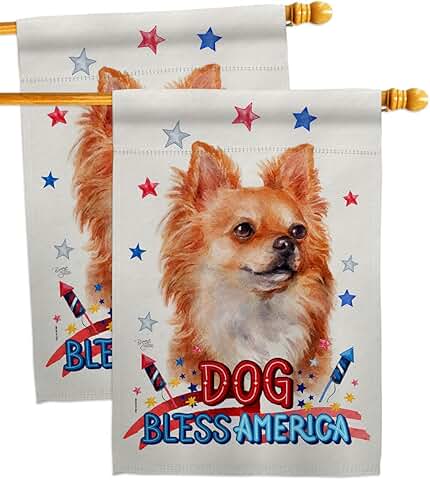 Patriotic Chihuahua House Flag Set, 2 Pieces