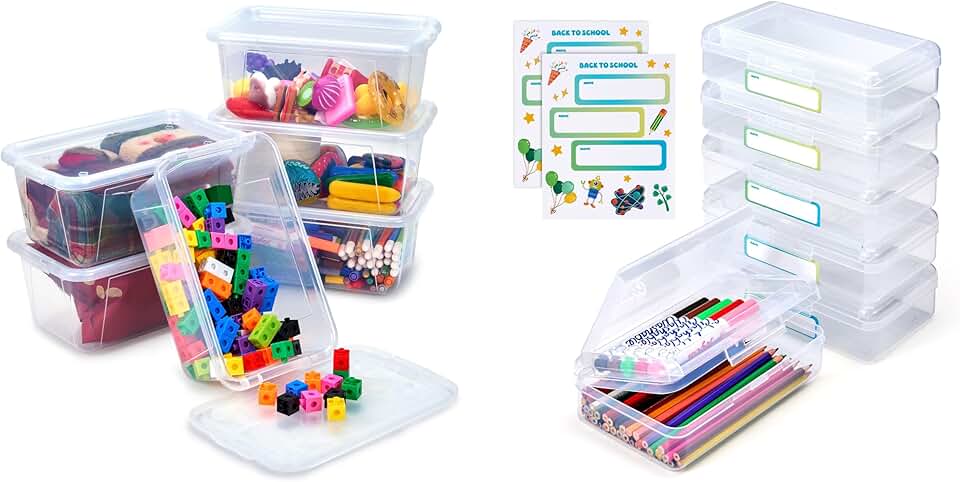 Colored Plastic Storage Bins with Lids for Kids