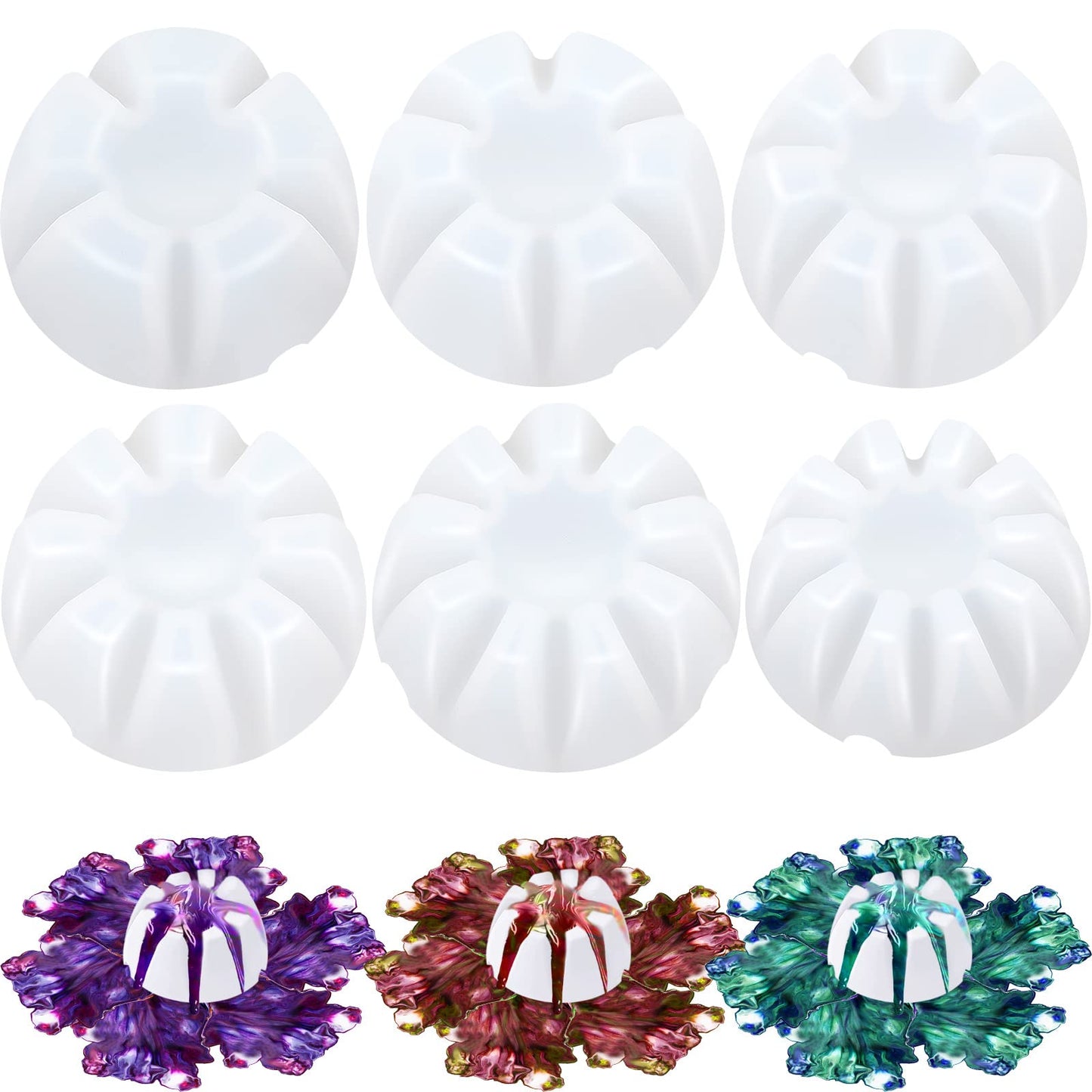 6 Pieces Flower Pour Cups for Paint Pouring White