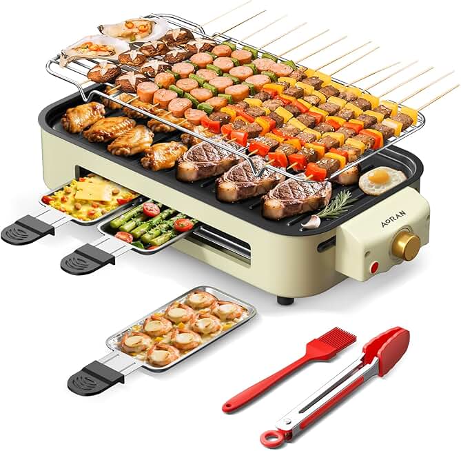 Indoor Electric Smokeless Grill for Home Cooking
