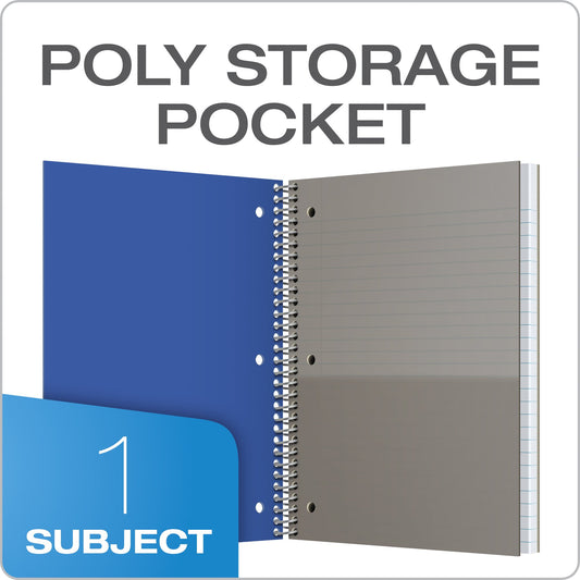 Set of 3 1-Subject Spiral Notebooks with Plastic Covers