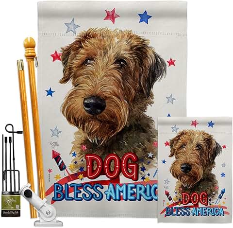 Patriotic Welsh Terrier Garden Flag for Yard or Gift