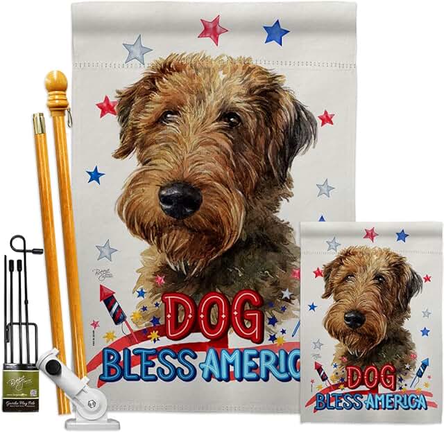Patriotic Welsh Terrier Garden Flag for Yard or Gift