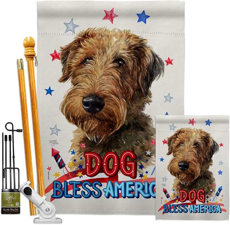 Patriotic Welsh Terrier Garden Flag for Yard or Gift