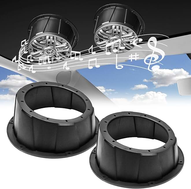 Pairs of 6.5-inch angled speaker pods with surface mount and gaskets