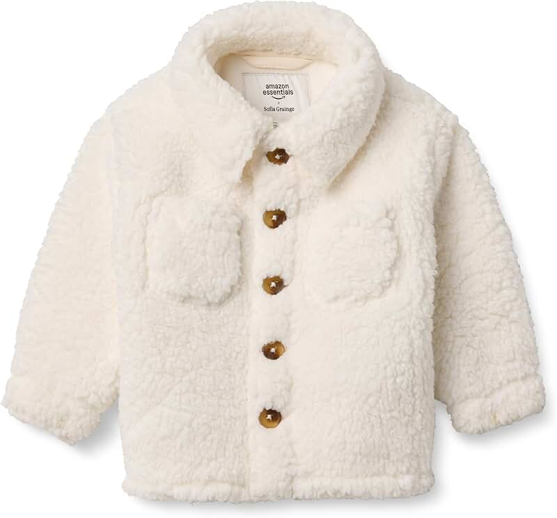 Toddler Sherpa Overshirt Jacket in Ivory, 3T