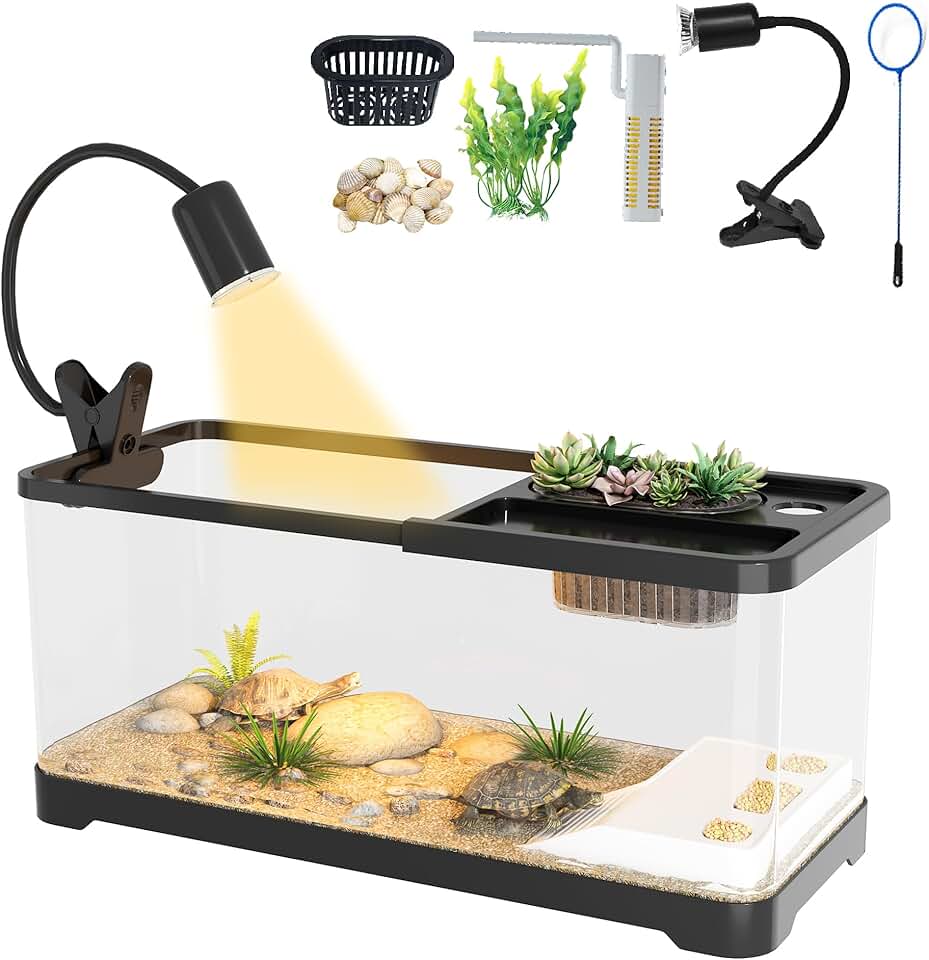 9-in-1 Turtle Tank Kit with Climbing Platform and Filter