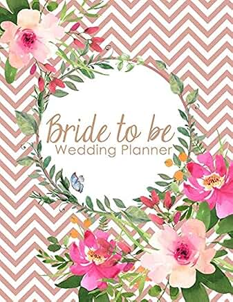 Bride to Be Wedding Planner with Coral Chevron and Flowers